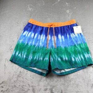 Happy Hour Men's XL Swim Trunks Urban Tie Dye Blue Green Orange HHS2237